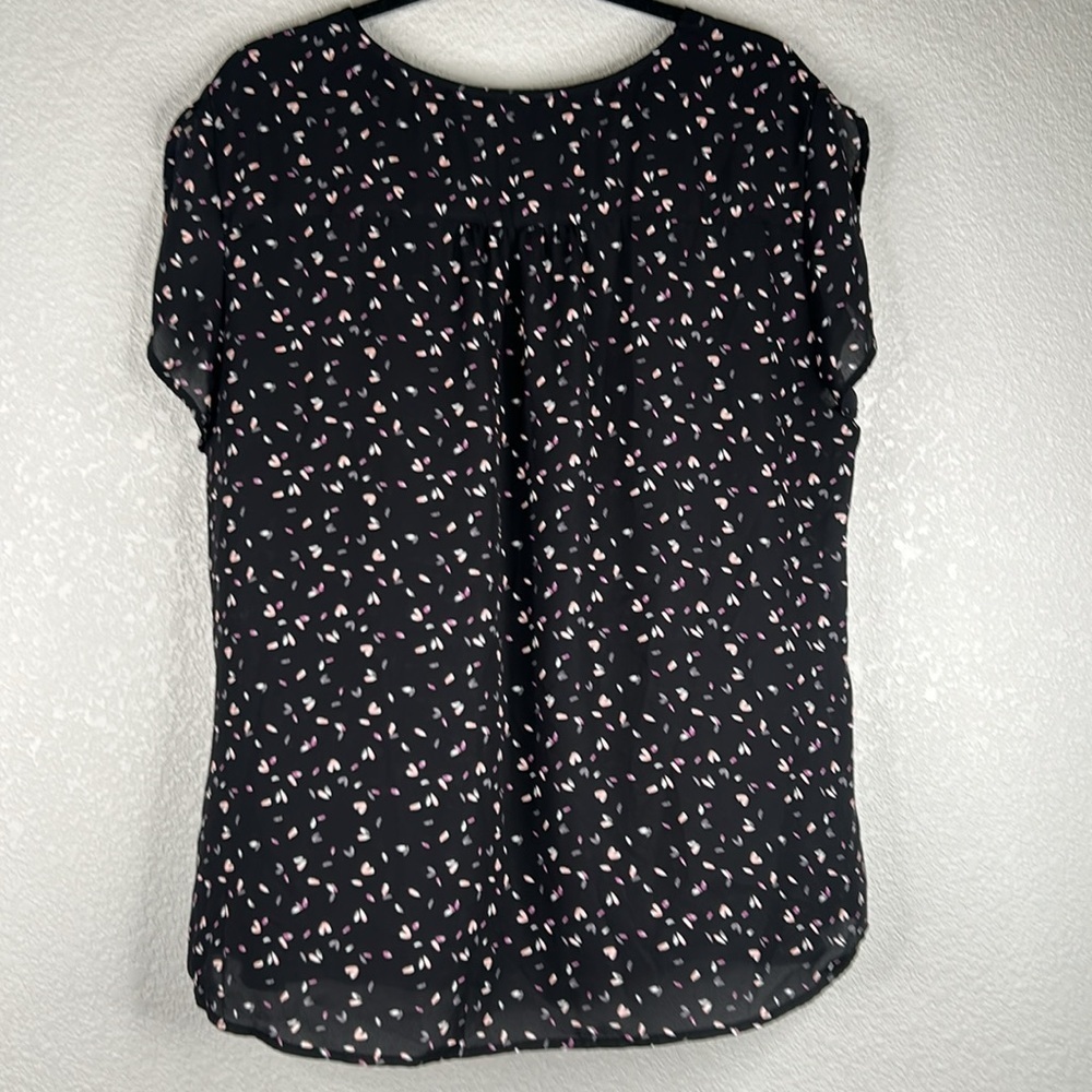 Croft & Barrow Black Floral Short Sleeve Flowy Career Casual Top Size XXL - Picture 4 of 7